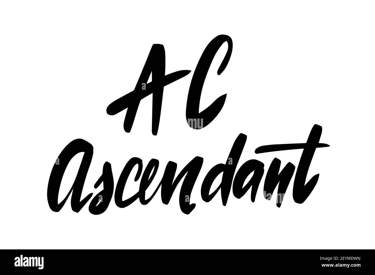 Ascendant. Black ink handwriting. Astrology natal birth chart symbol.  Stock Vector