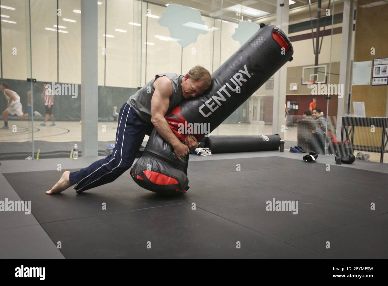 Terry Fechter throws down a dummy during a Mixed Martial Arts based