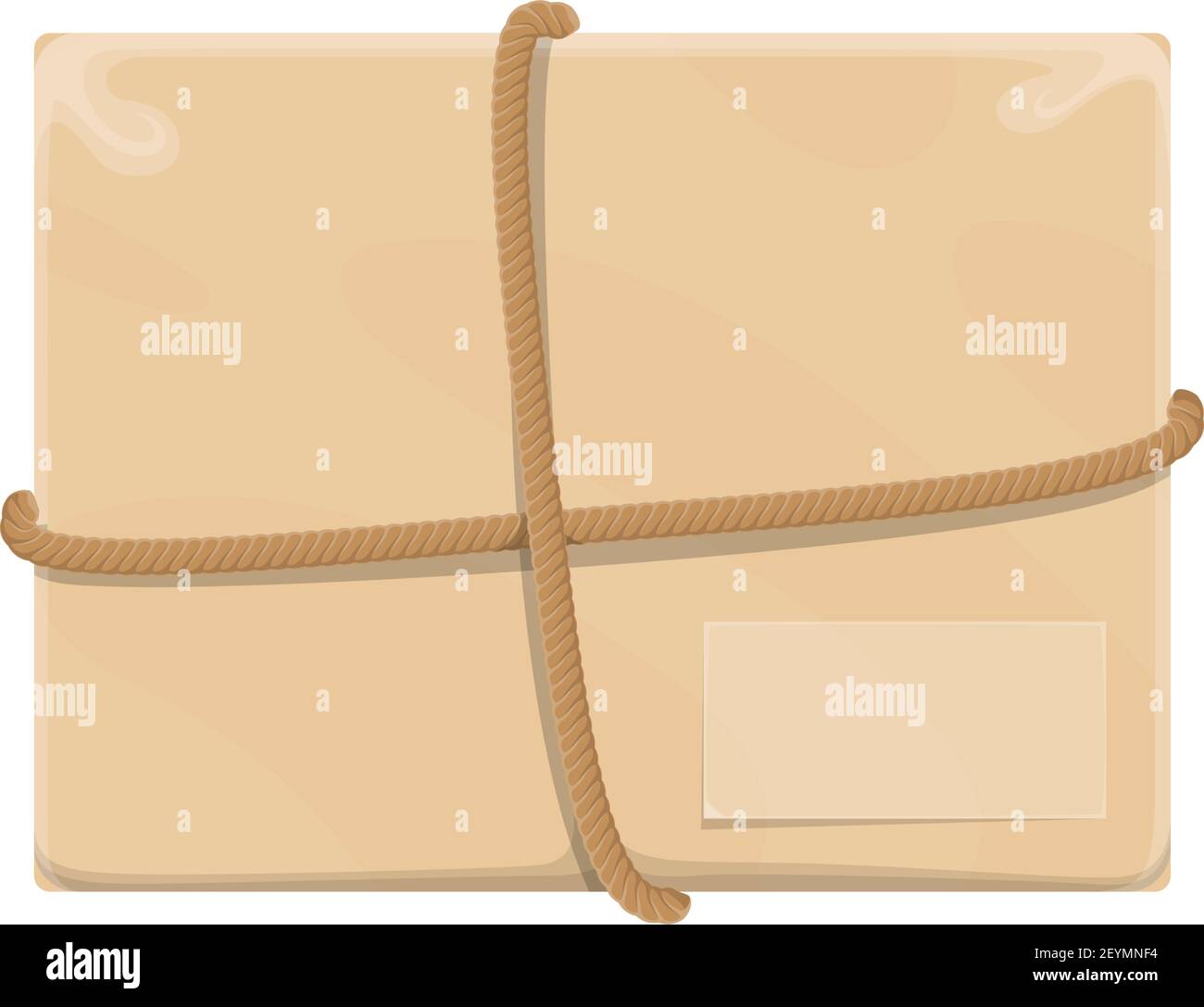 Paper box package bandaged by rope vector isolated icon. Parcel post ...