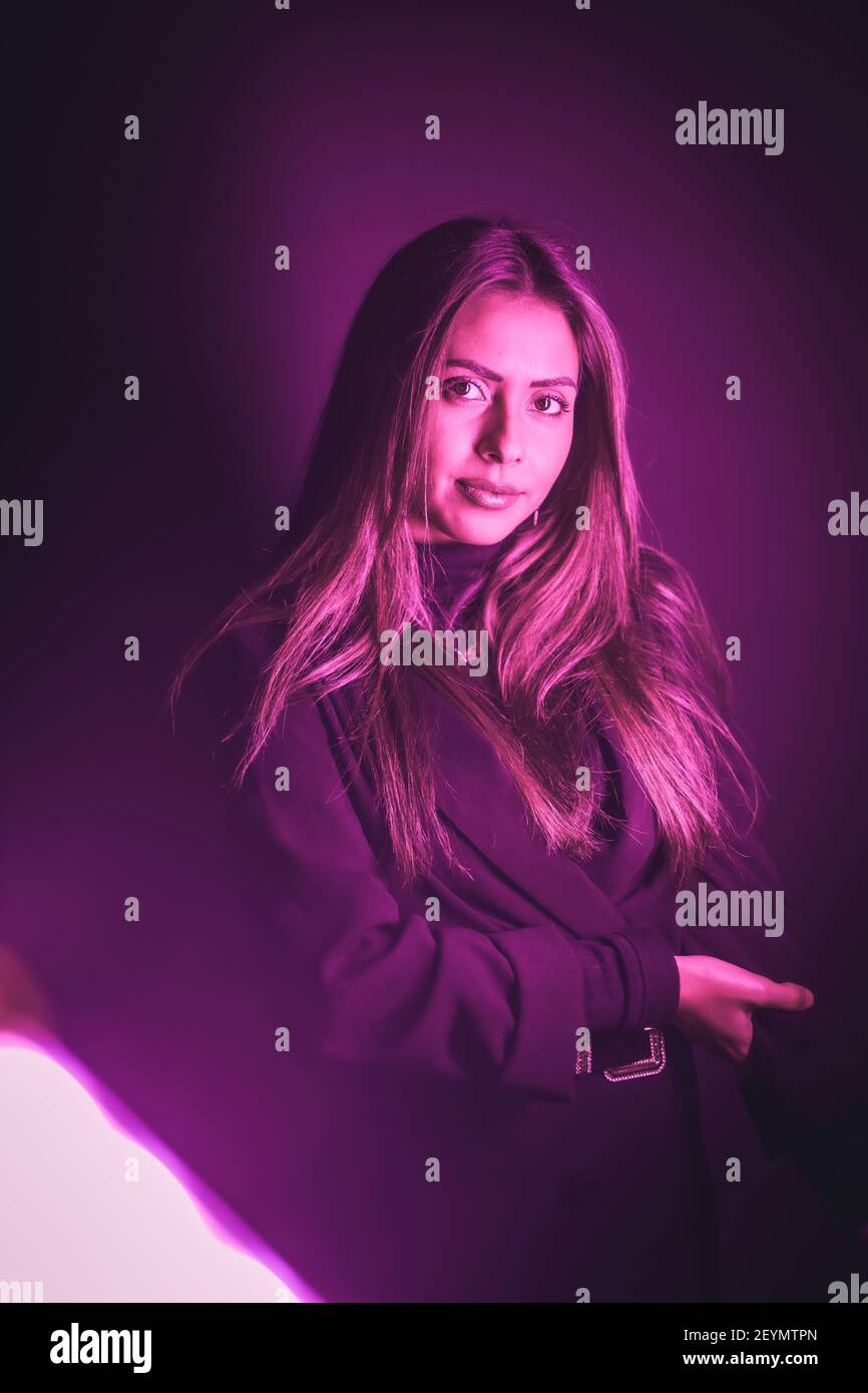 neon purple turtleneck