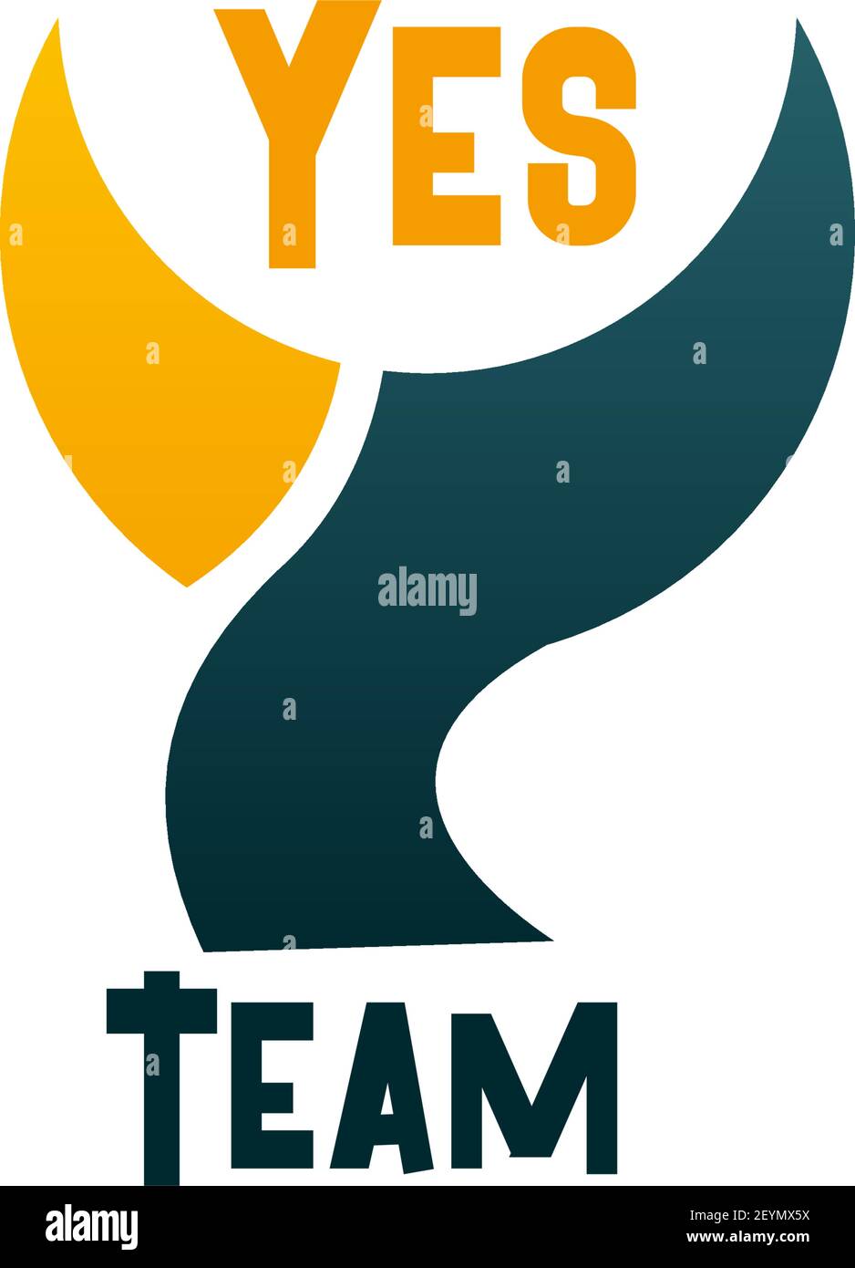 Yes team vector icon isolated on a white background. Concept of successful partnership and coworking, people working together. Concept for teamwork, t Stock Vector