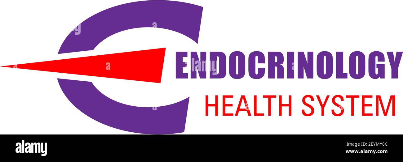 Endocrinology health system vector sign. Thyroid disease or internal organs problems concept