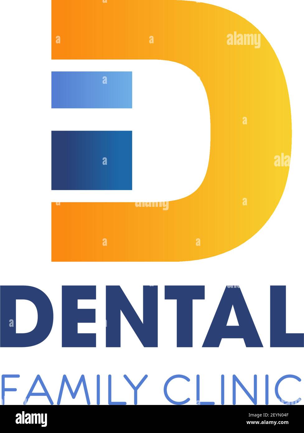 Letter D icon for dental family clinic or stomatology medical center ...