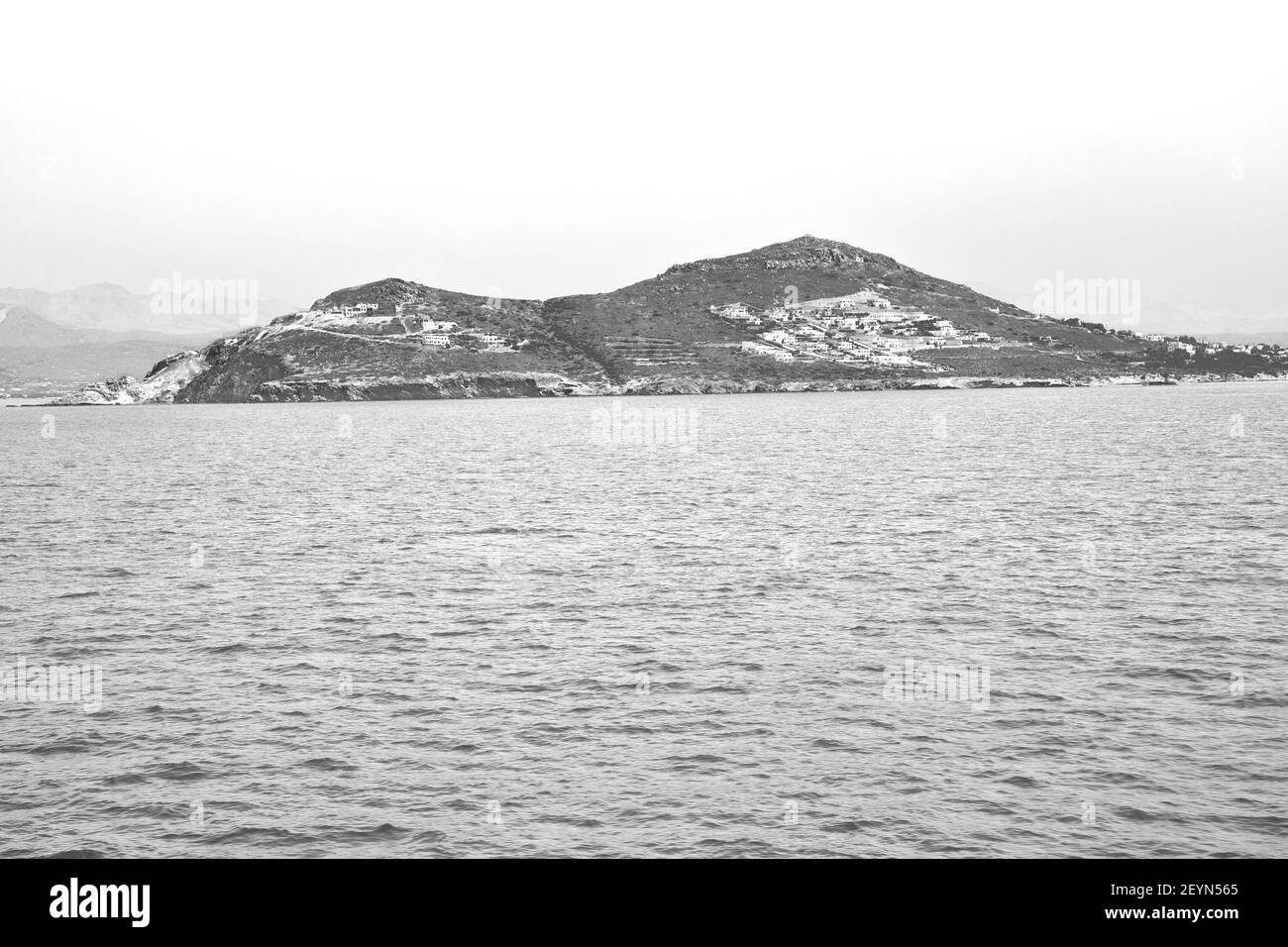From the boat greece islands in mediterranean sea and sky Stock Photo