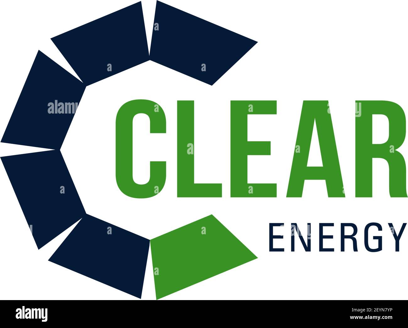 Vector emblem clear energy. Concept of windmills and renewable energy ...