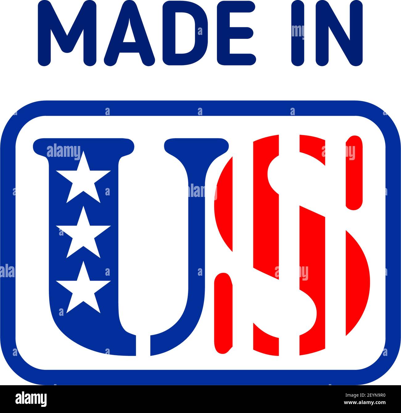 Made in USA vector emblem isolated on a white background. Creative