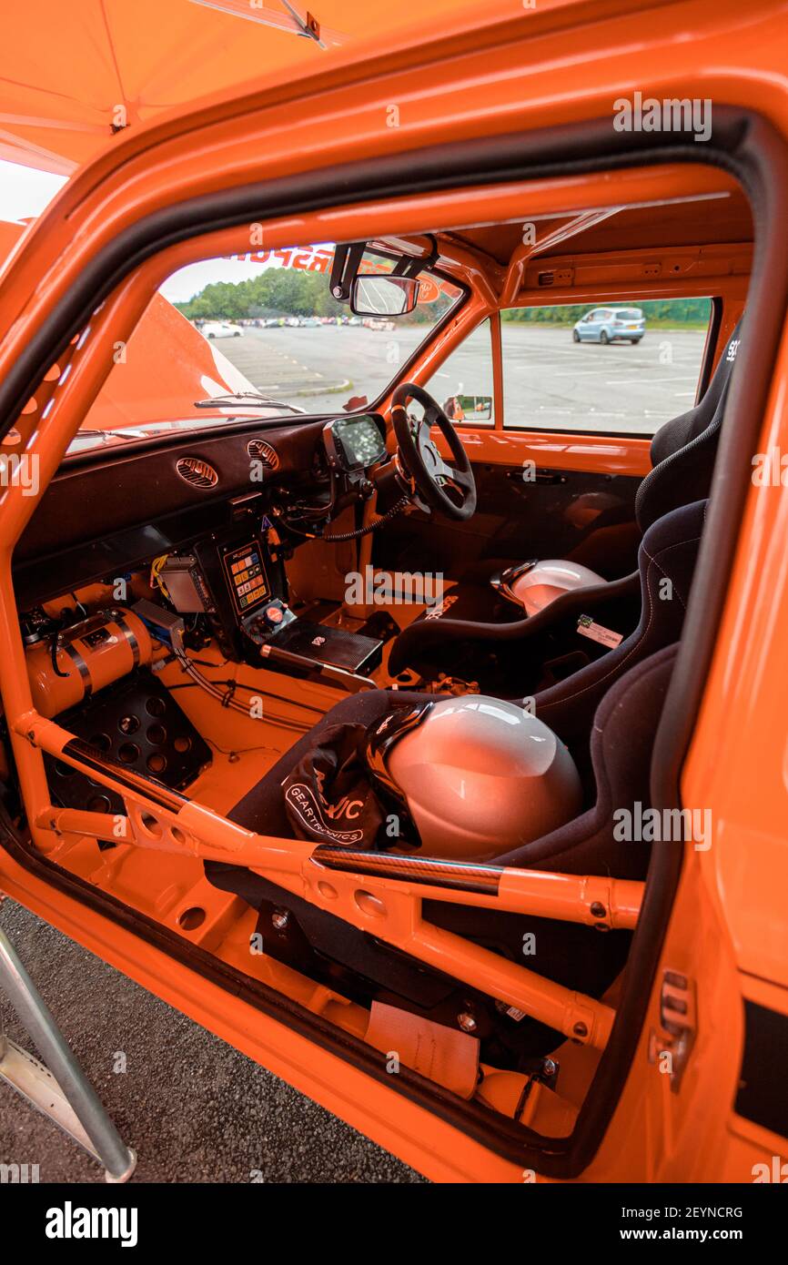 Darlington UK; 23rd August 2020: Auto Show orange Ford Escort mk1 Mexico Stock Photo