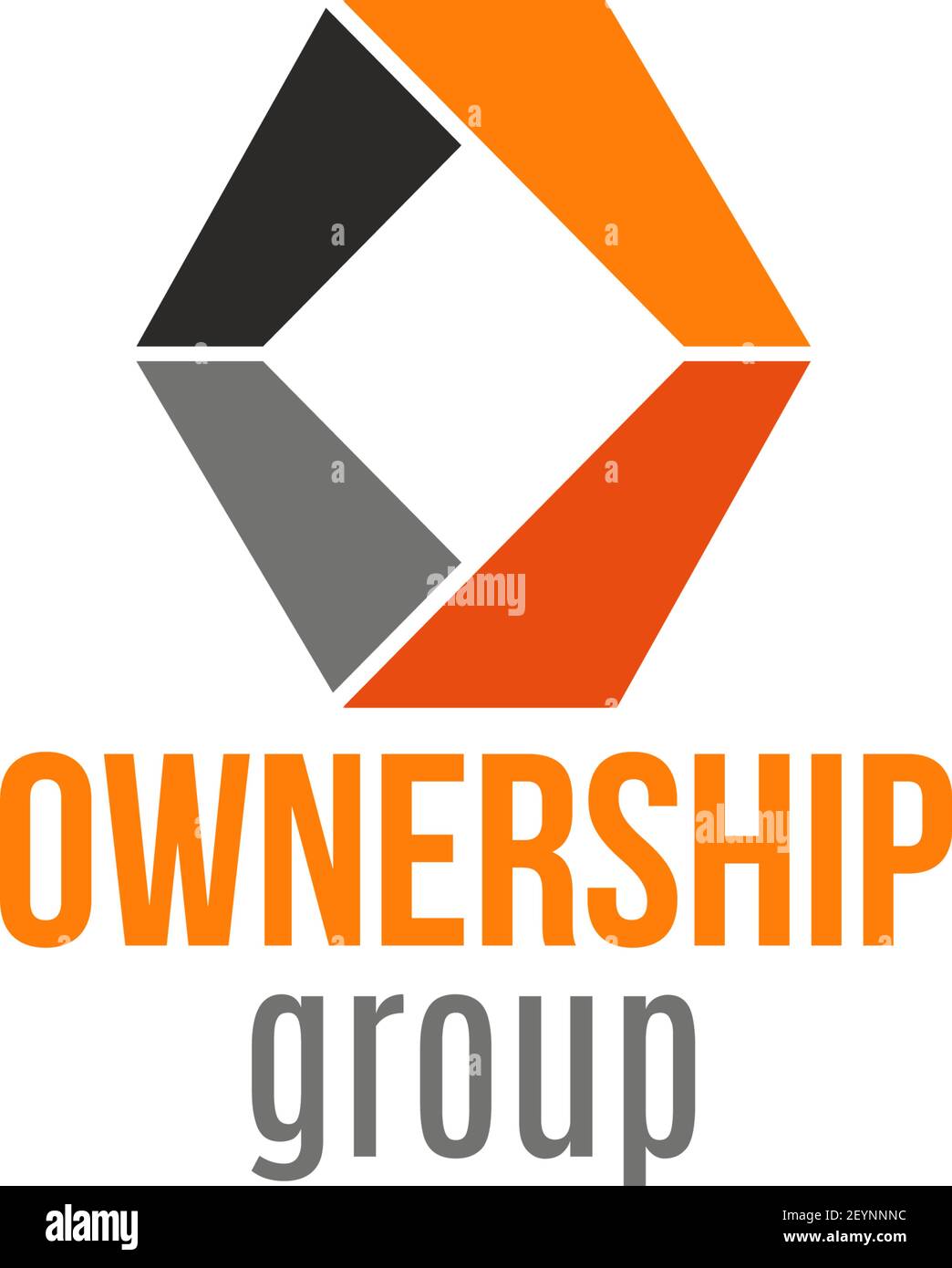 Ownership group vector icon isolated on a white background. Concept of teamwork or partnership between group of companies. Creative badge for business Stock Vector