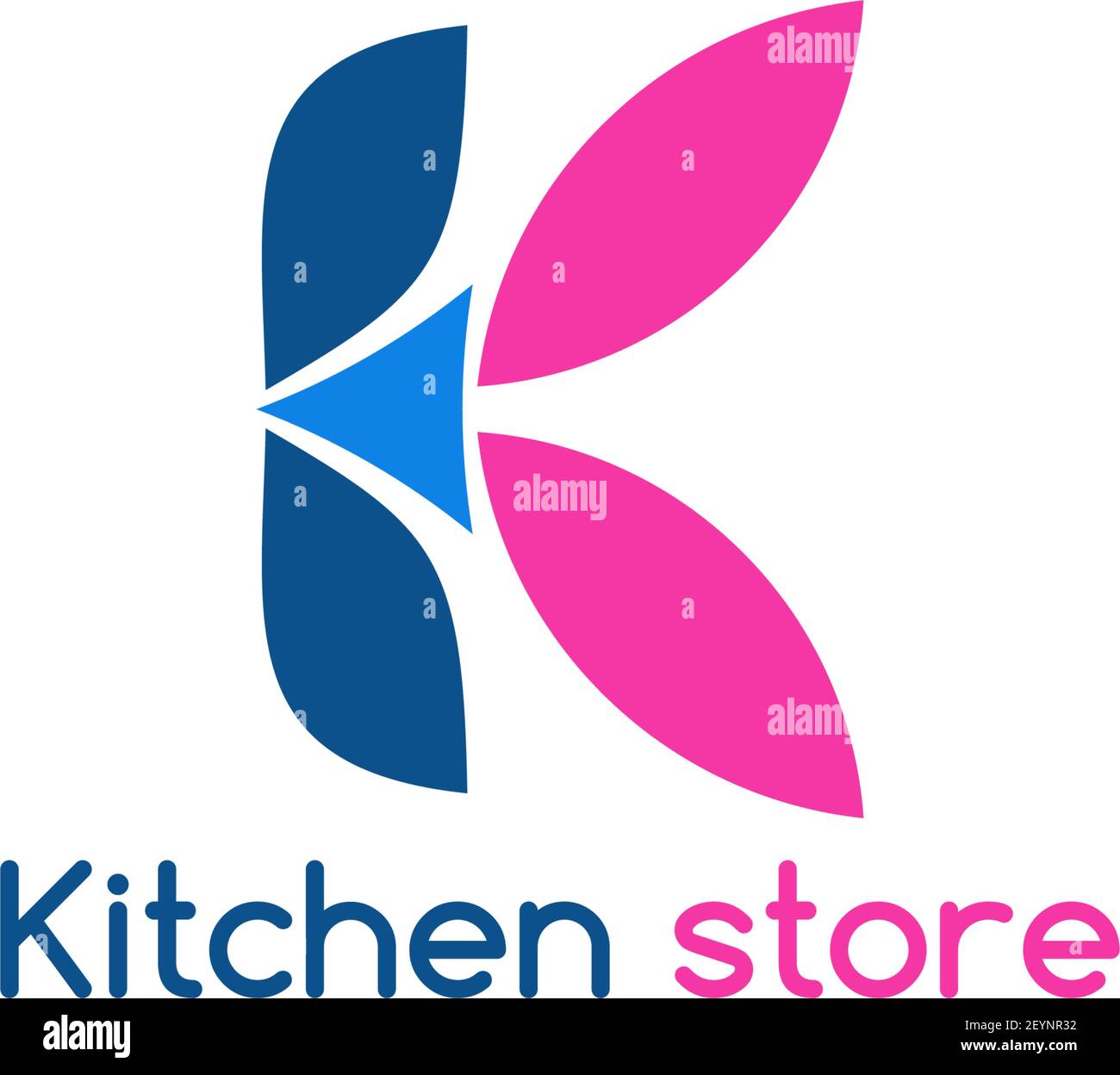 Kitchen store vector sign isolated on white background. Creative design for kitchen shop or market. Concept of kitchen shop, house appliances and home Stock Vector