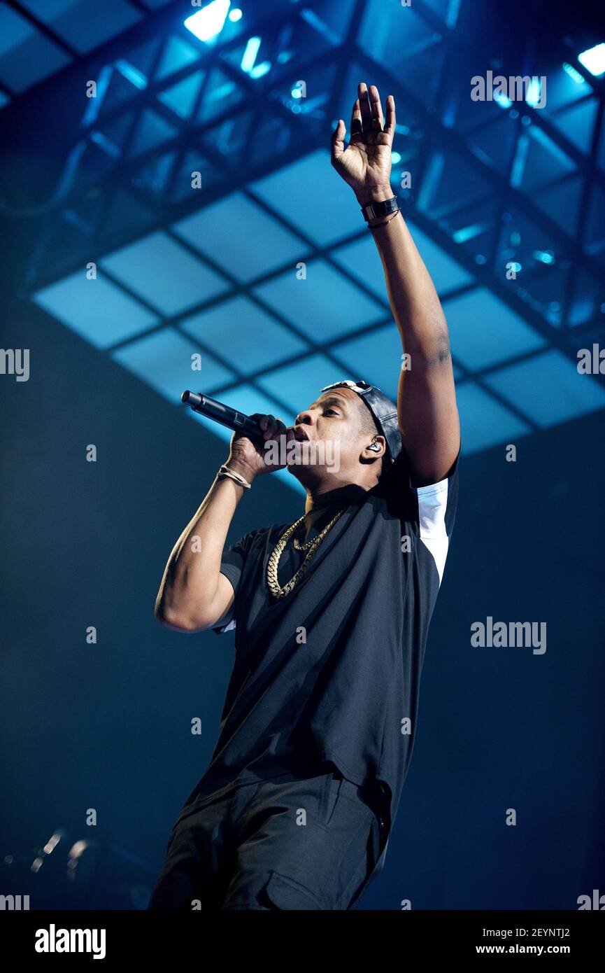 Rapper Jay Z performs live at the Ziggo Dome in Amsterdam on 