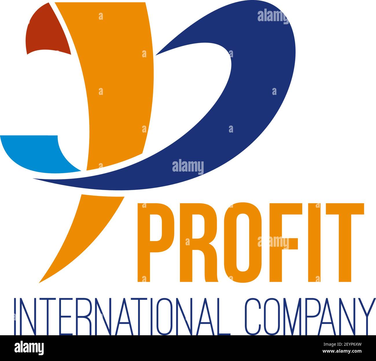 Profit international company icon isolated on a white background. Creative badge in blue and yellow colors for business. Internationa Stock Vector Image & Art - Alamy