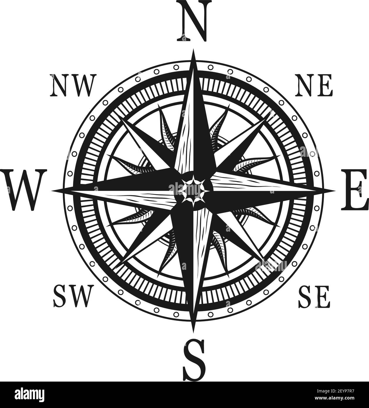 nautical compass vector