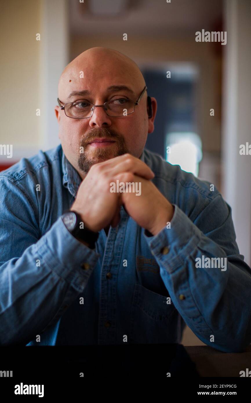 James Kluppelberg, shown at his sone's home in Crown Point, Indiana, on