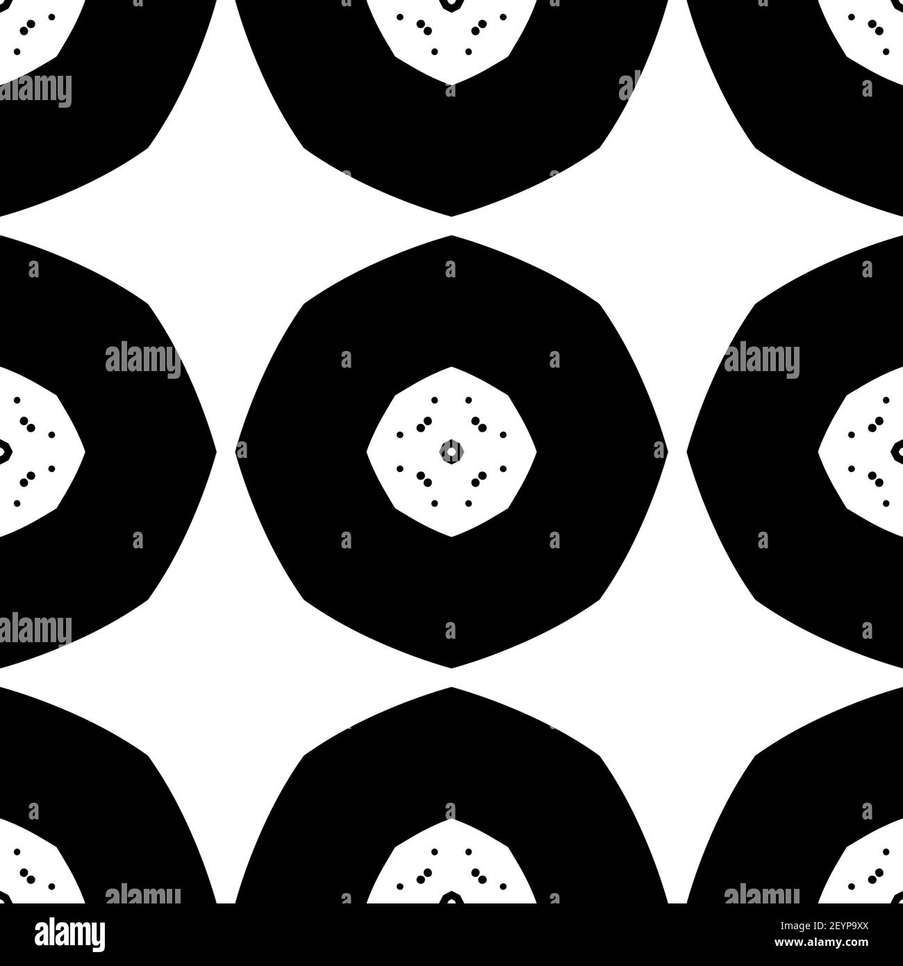 Geometric style black and white seamless pattern illustration Stock ...