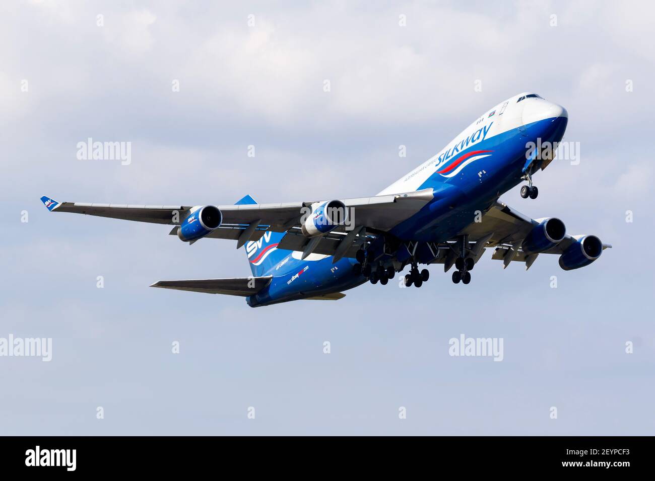 Silk Way West Airlines Boeing 747-4R7F (Reg: 4K-SW008) on climb