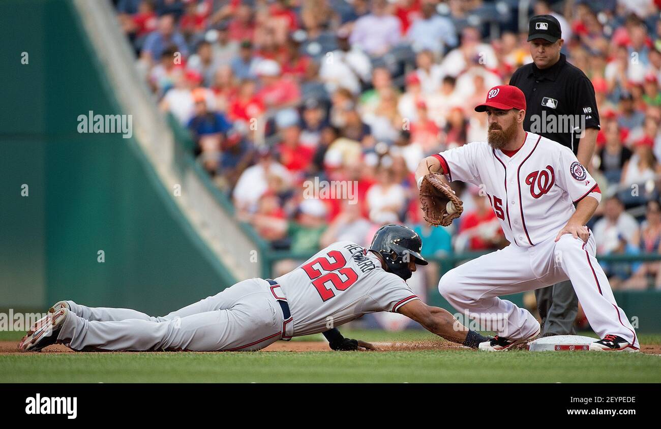 A salute from Washington Nationals Right Field Adam Eaton during a