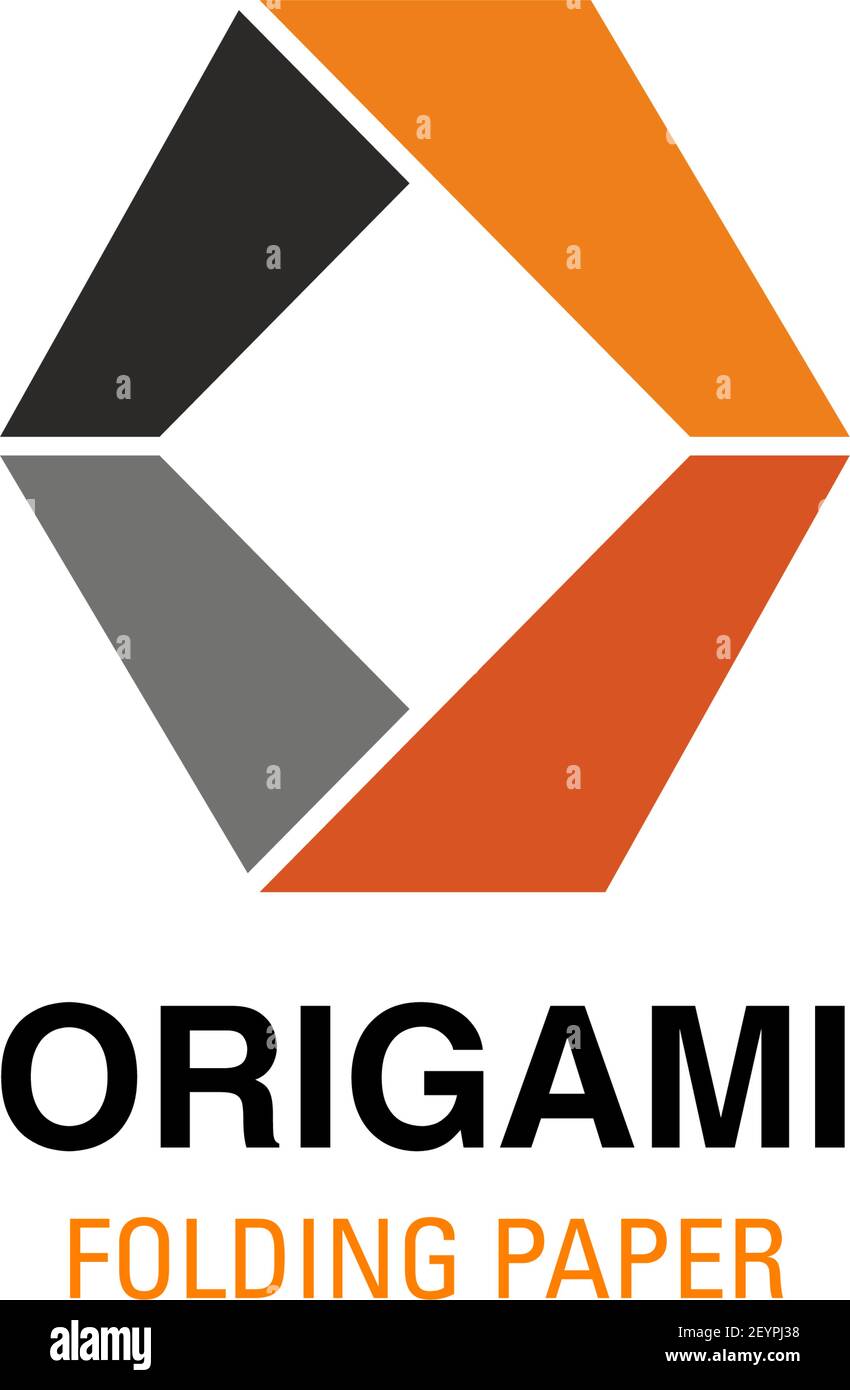 O letter icon in origami geometric shape for origami paper fold studio ...