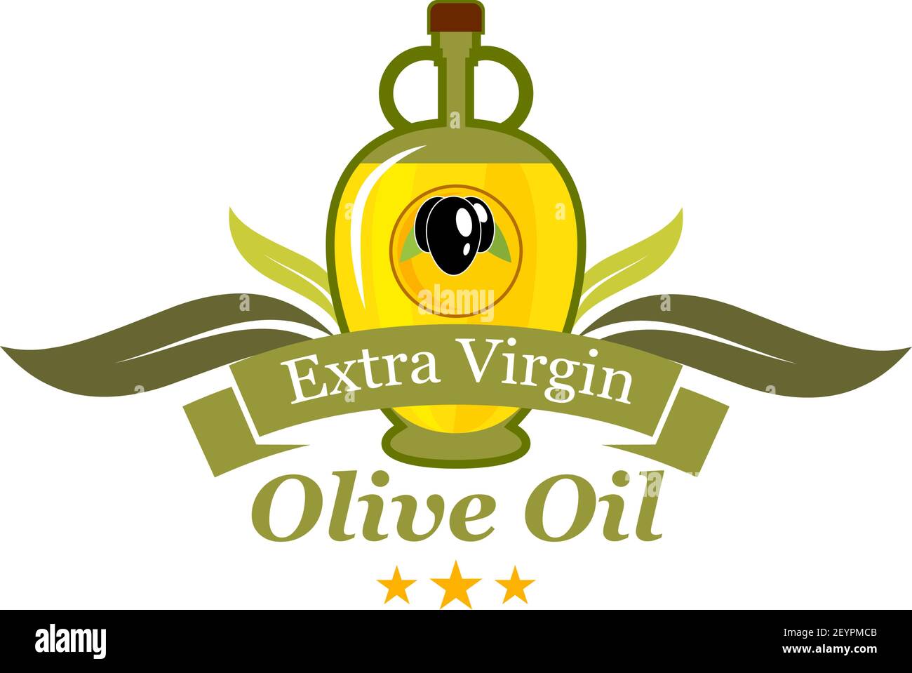 Olive oil extra virgin icon, isolated on white background. Emblem with ...