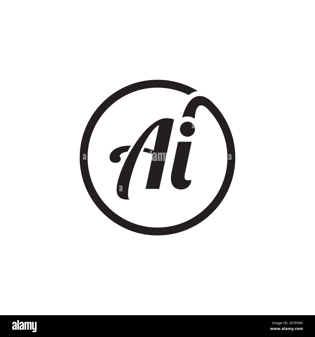 Ai letter circle logo design vector Stock Vector