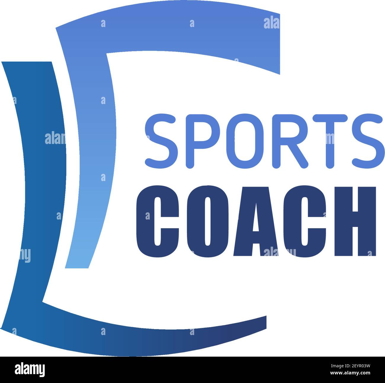 Sports coach icon for fitness instructor business card template. Sport