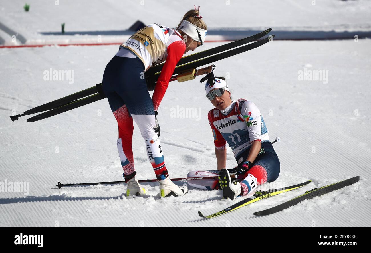 Bavaria Germany 6th Mar 21 Norway S Therese Johaug L And Heidi Weng Chat After Finishing First And Second Respectively In The Women S 30 Km Mass Start Classical Cross Country Competition At The 21