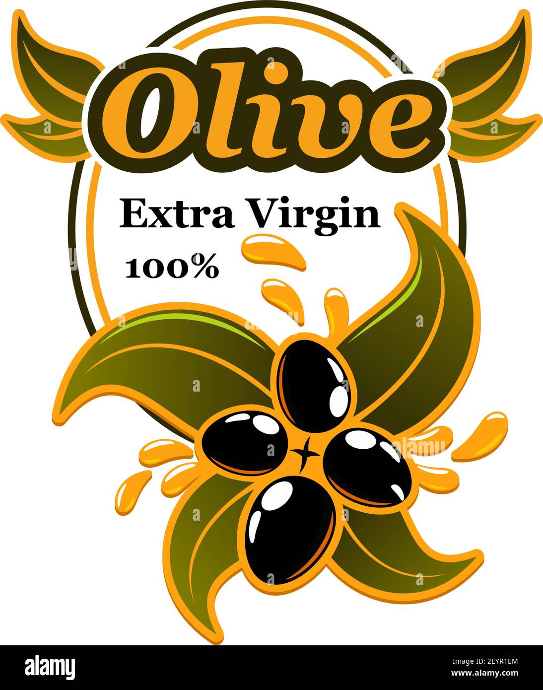 Black olives extra virgin icon for olive oil organic natural product ...