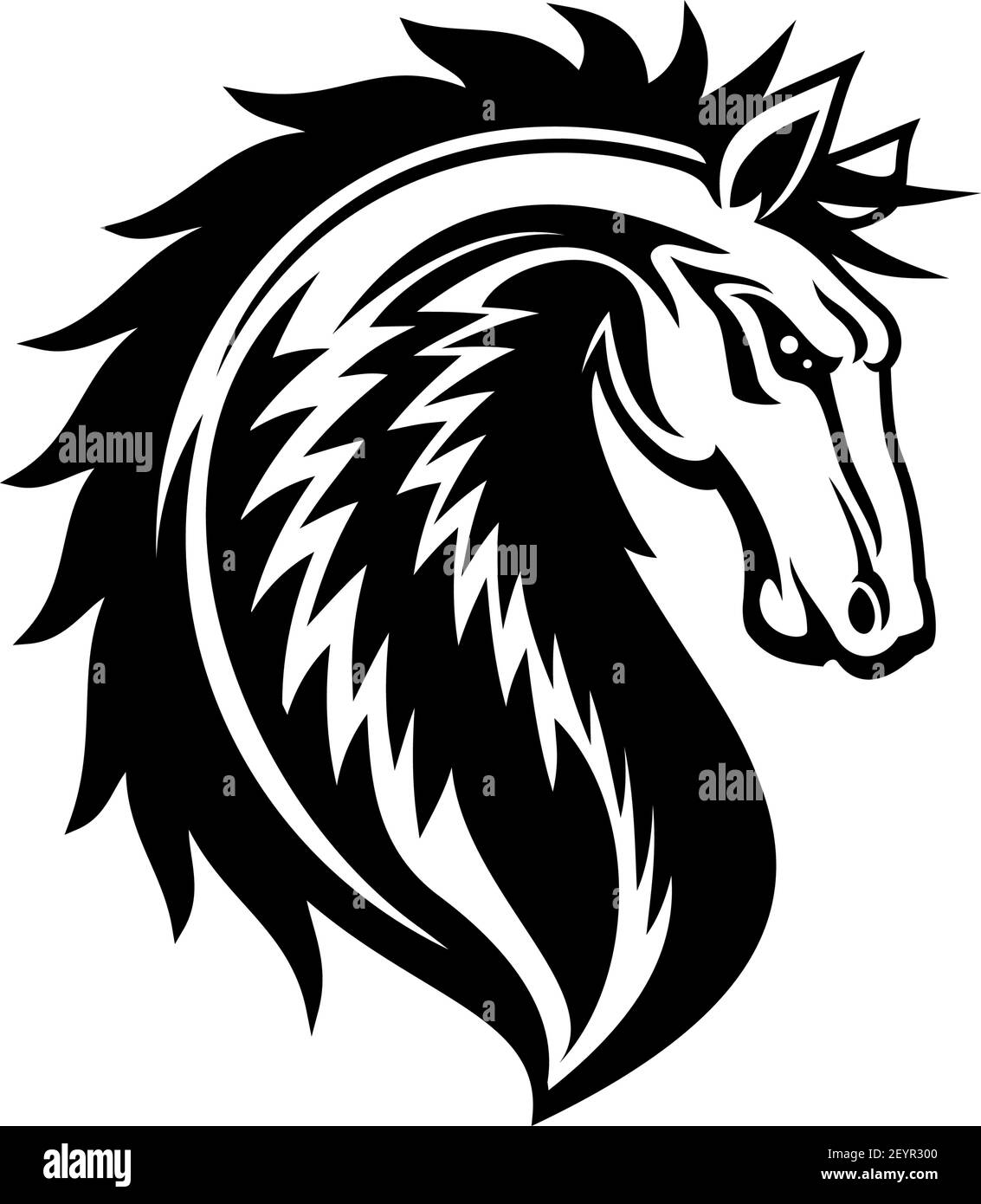 Heraldic horse, royal vector equine emblem. Isolated horse stallion ...