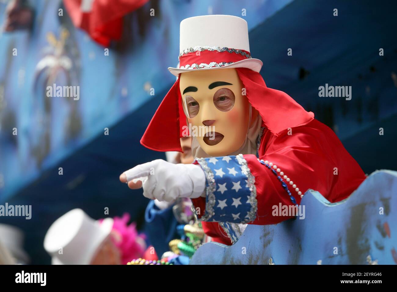 19 Feb 2012. New Orleans, Louisiana USA. Mardi Gras. Riders with the ...