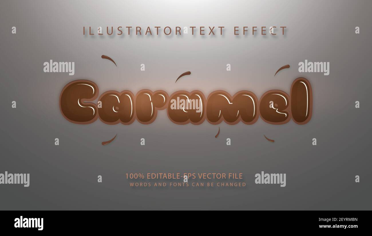 Chocolate brown text effect 100% editable Stock Vector