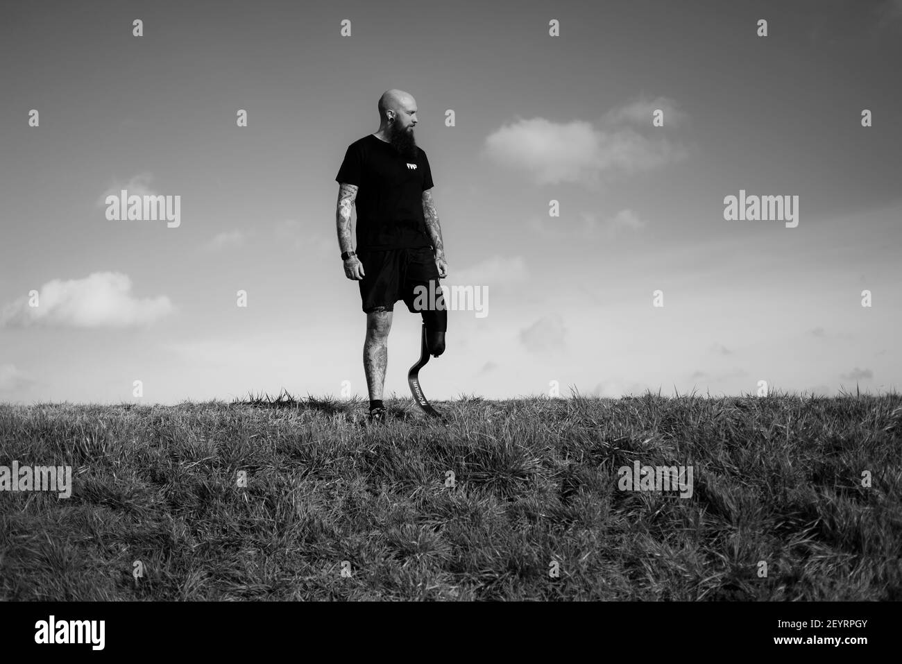 run training with sports prosthesis Stock Photo - Alamy