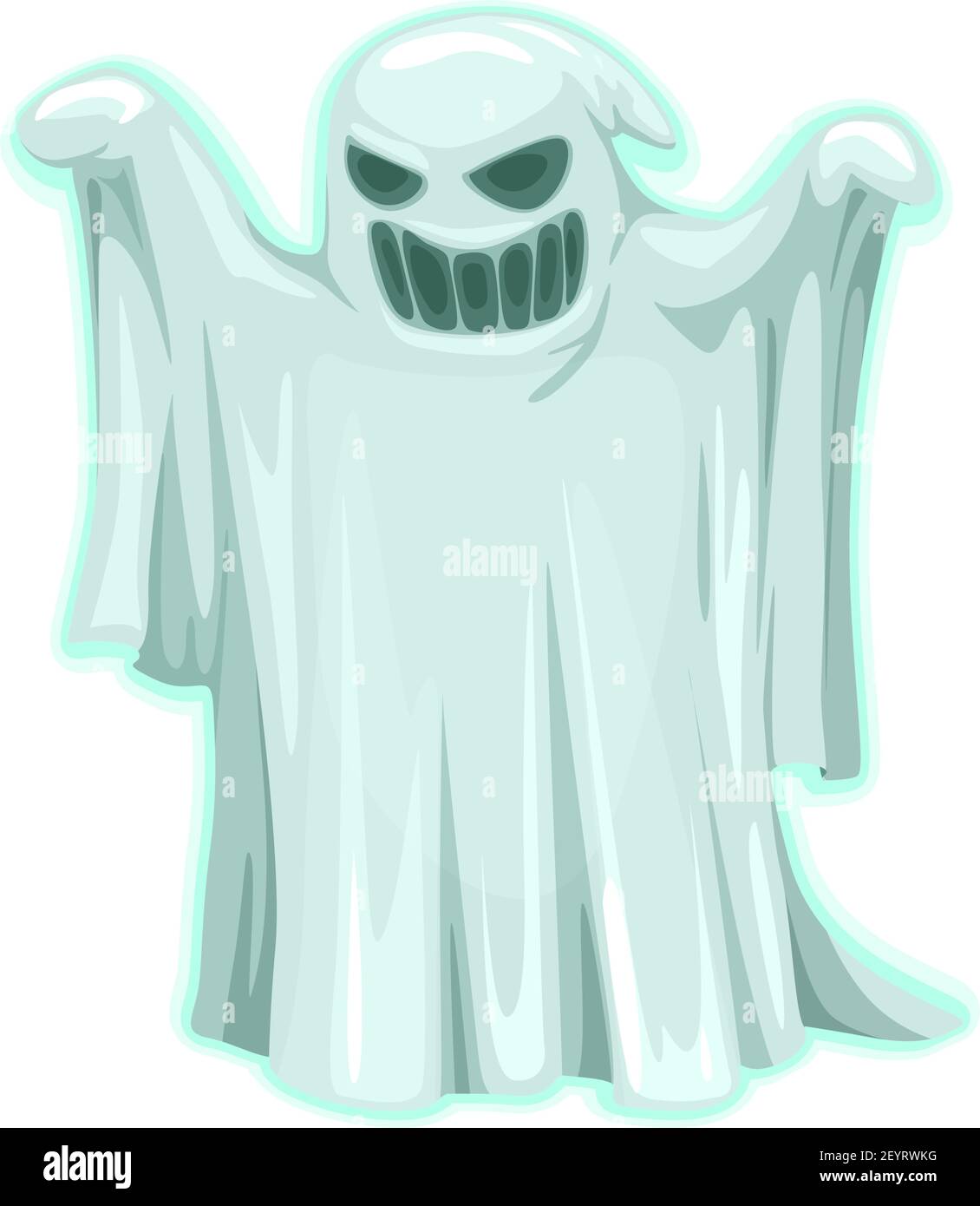 Ghost icon, evil spirit isolated vector. Halloween costume, trick or