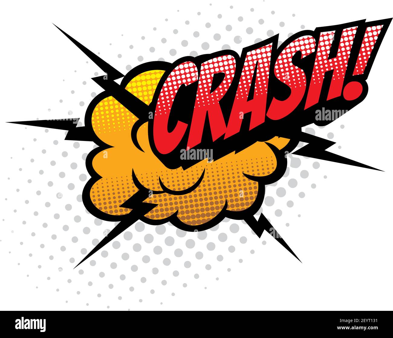 Comic book sound blast, Crash explosion cloud bubble, cartoon halftone