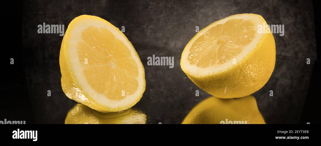 Sliced Lemons in close-up view Stock Photo