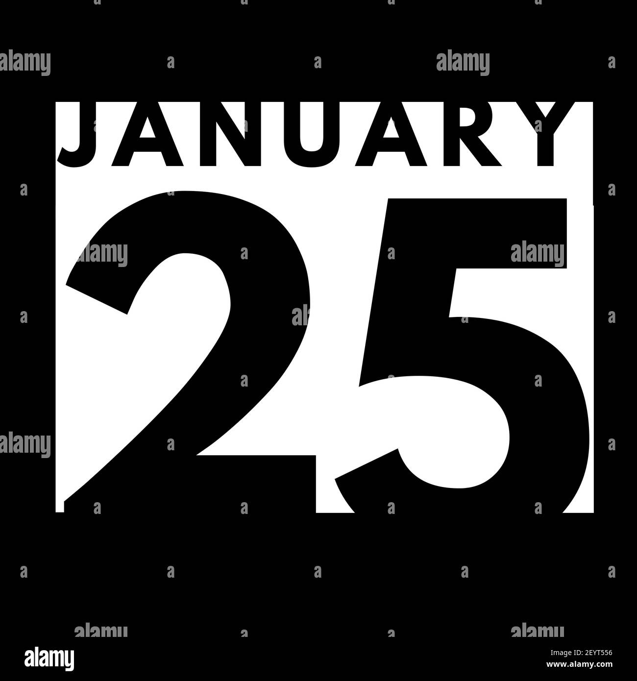 January 25 . flat modern daily calendar icon .date ,day, month