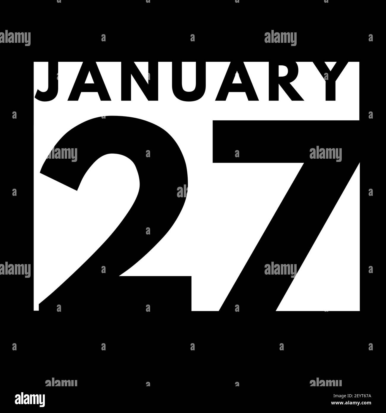 January 27 . flat modern daily calendar icon .date ,day, month