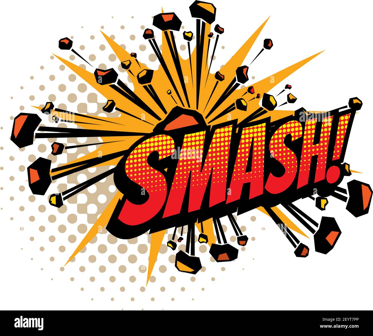 Sound blast, Smash bubble cloud, comic book cartoon icon. Vector Smash  sound cloud explosion burst boom, halftone pop art effect Stock Vector  Image & Art - Alamy
