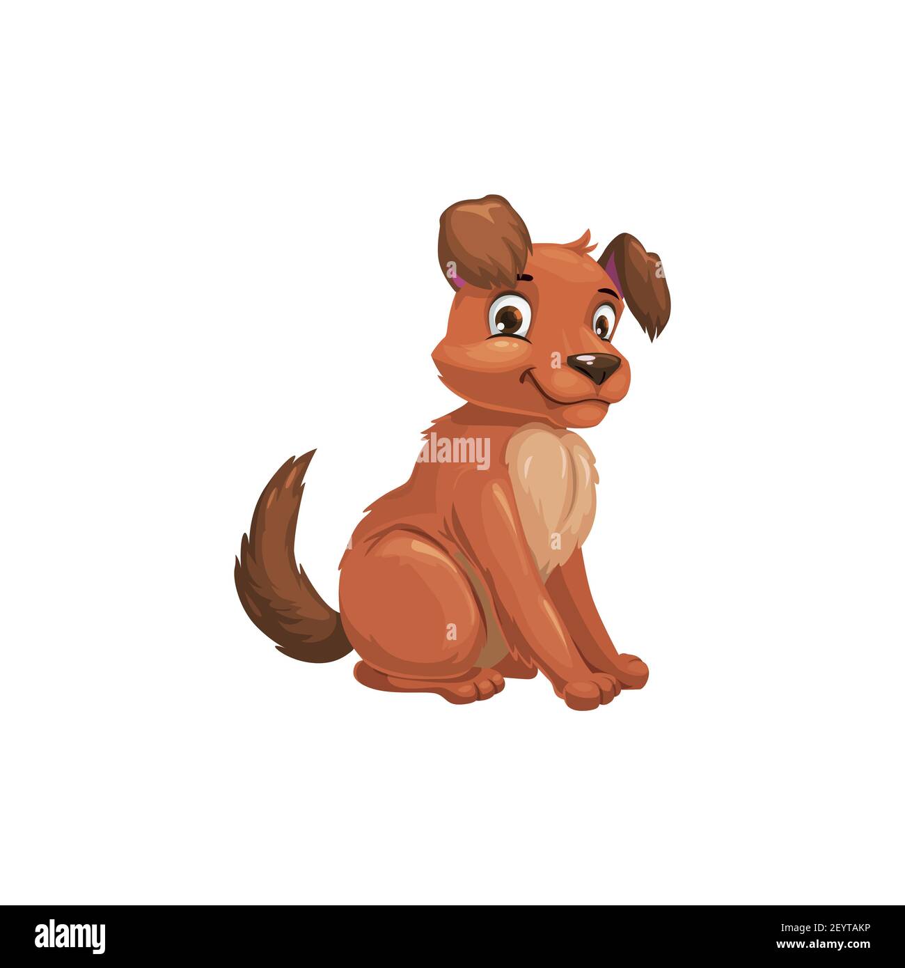 Cartoon dog chinese horoscope animal, isolated china lunar new year