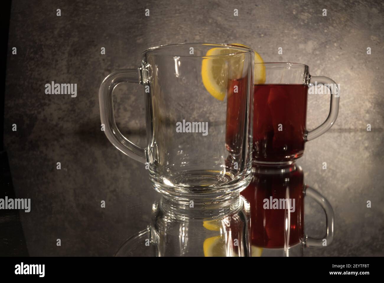 Tea top view coloured background hi-res stock photography and images ...