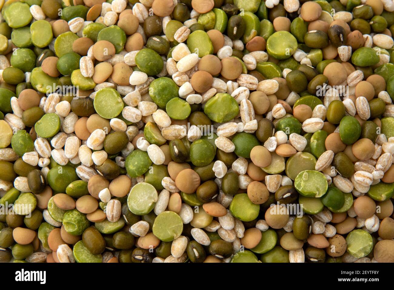 Close up of Barley, lentils and beans Stock Photo