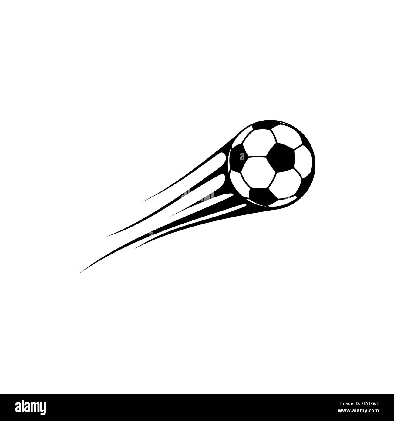 Flying soccer ball isolated football in motion. Vector movement of ball