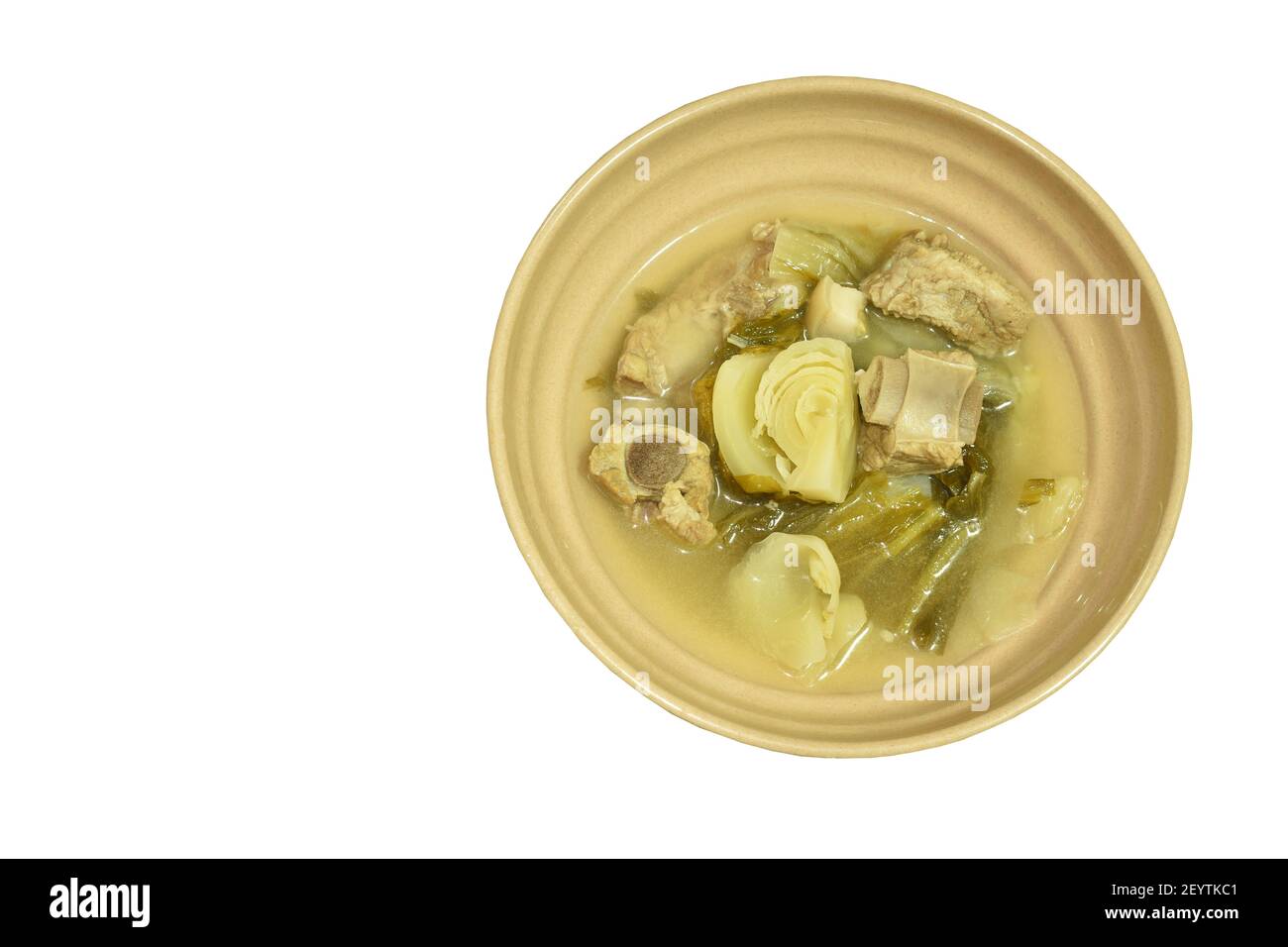 boiled pickled cabbage with pork bone soup on bowl Stock Photo Alamy