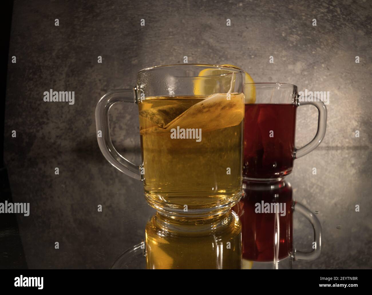 Tea top view coloured background hi-res stock photography and images ...