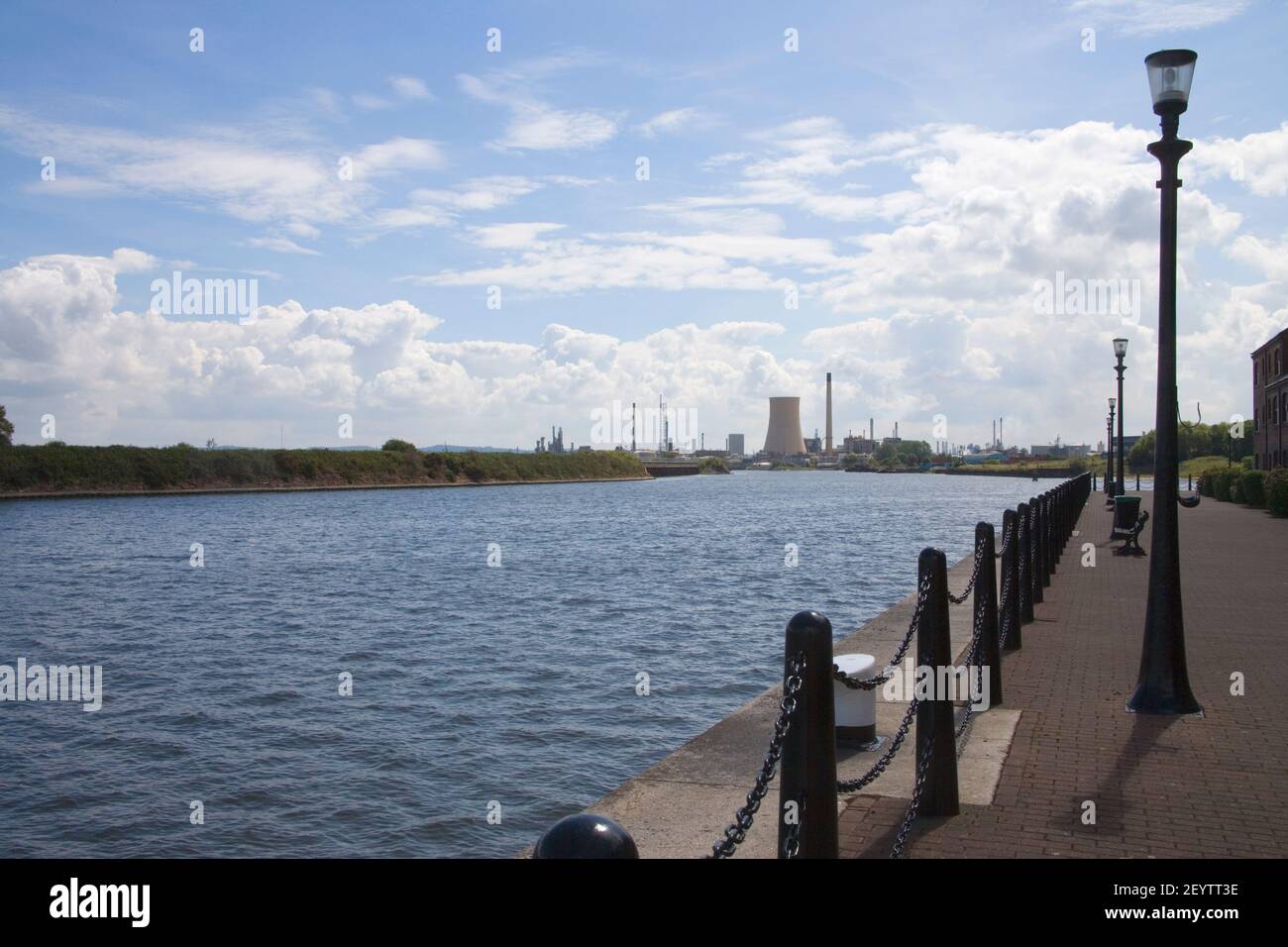 manchester ship canal at ellesmere port on the wirral Stock Photo