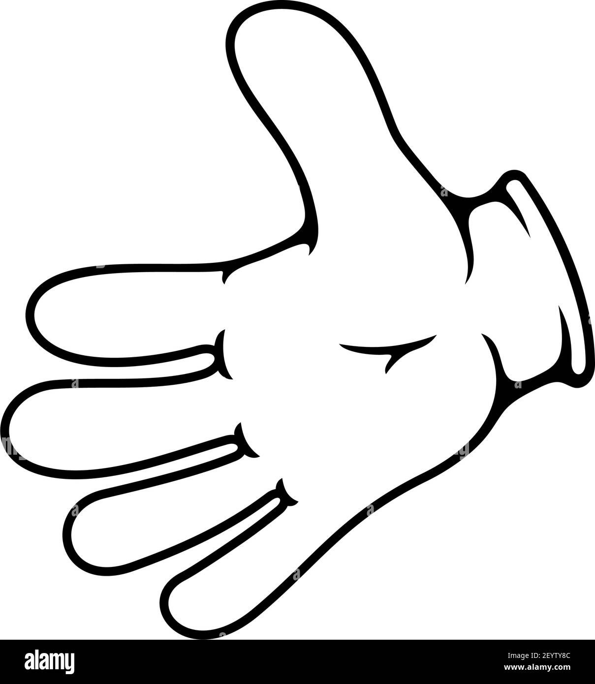 Hand stretched to greet somebody isolated gesture. Vector palm ...