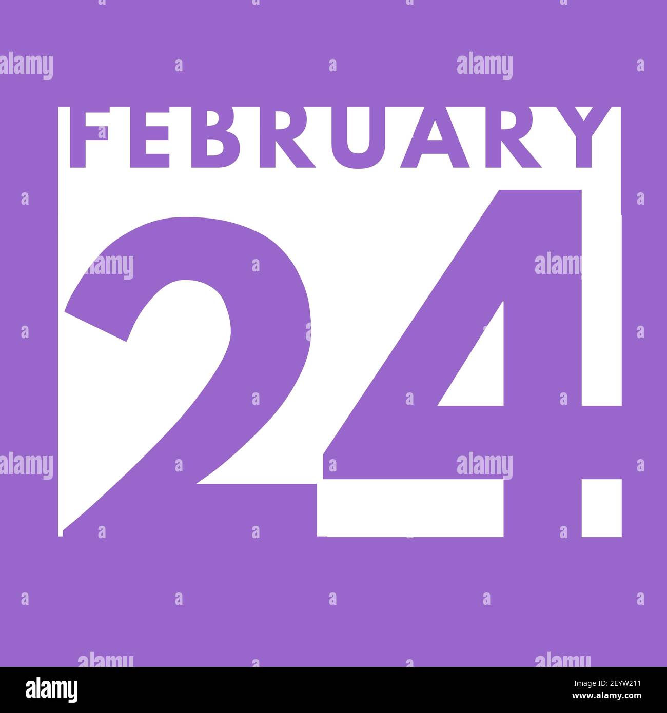 February 24 . flat modern daily calendar icon .date ,day, month ...