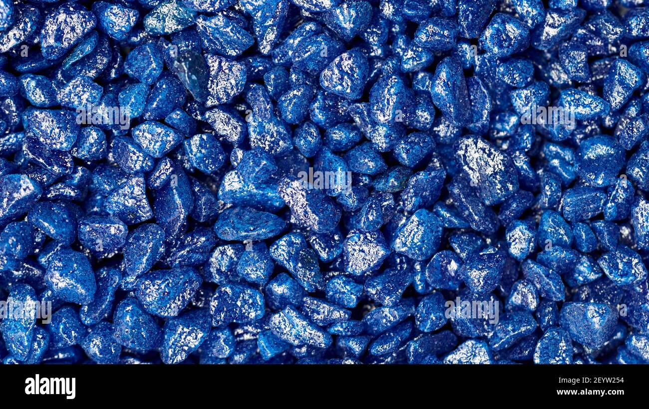 Blue gemstone fake pattern. Blue glitter stones for garden decoration ...