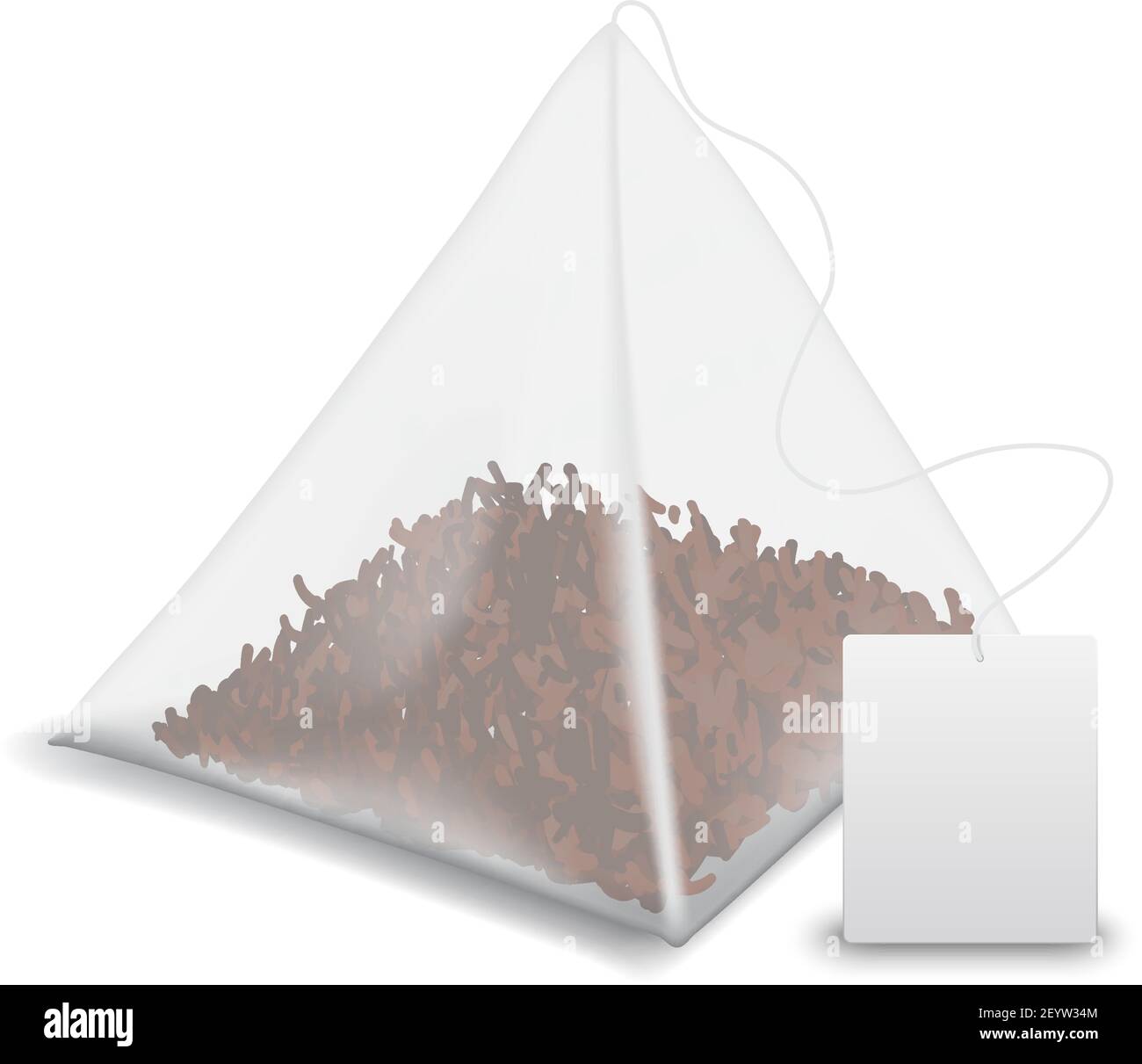 forget Occur Joke Teabag pyramid with label isolated black tea mockup. Vector tea bag with  blank tag, template Stock Vector Image & Art - Alamy
