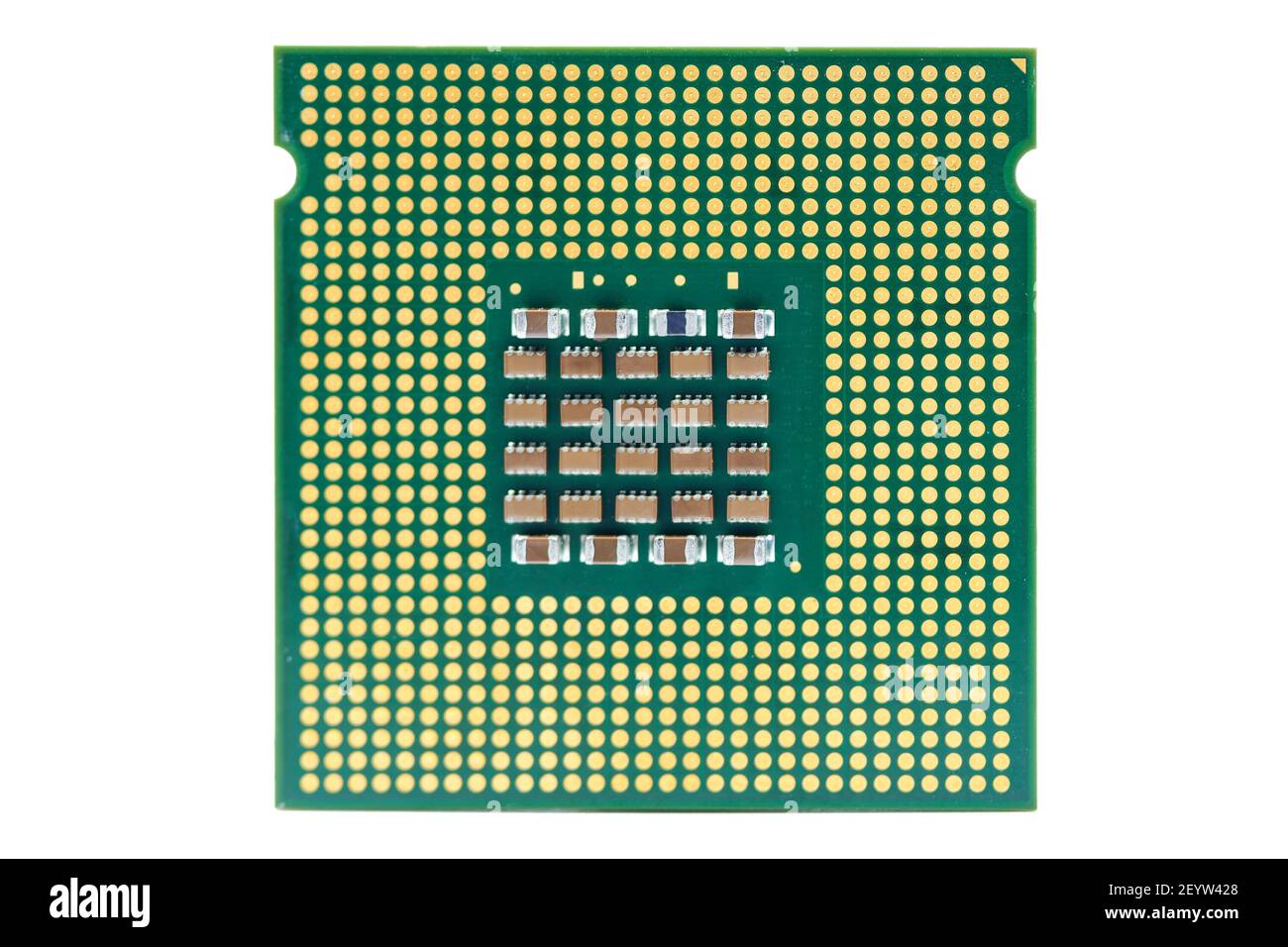 CPU, central processor unit, isolated background. Main electronic circuitry for computer. Stock Photo