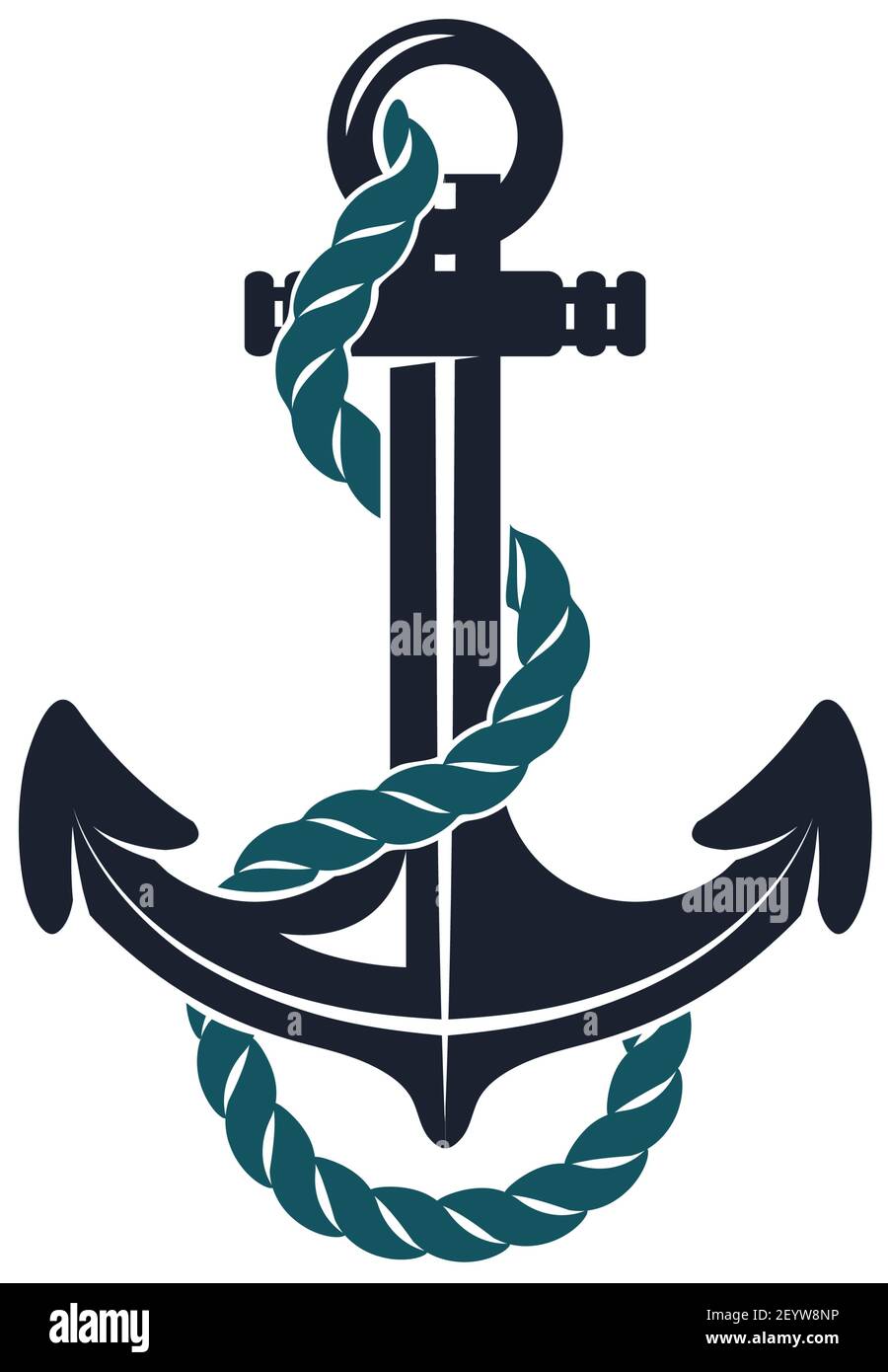 Ship anchor isolated nautical object mooring vessel to sea bottom. Vector  monochrome marine navigation symbol Stock Vector Image & Art - Alamy