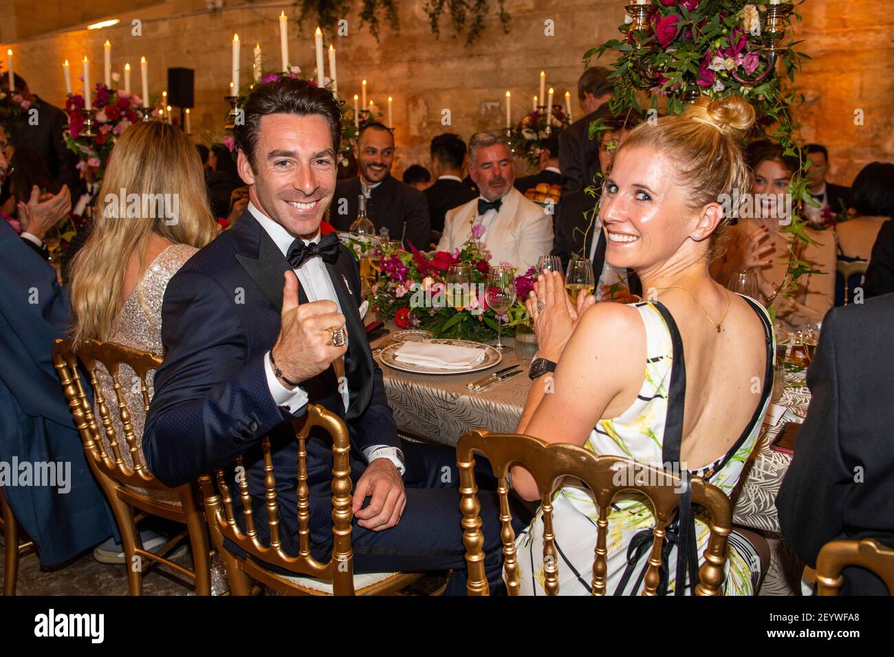 Simon Pagenaud and Jessica Von Bredow Werndl during the